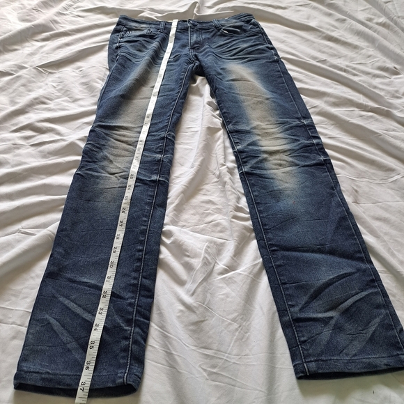 YaZiPai | Dark Blue styled fade with embroidered start women's skinny Jean - Picture 11 of 15